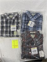 3 new flannels- large