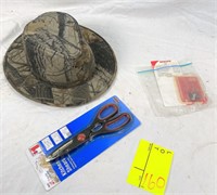 mossy oak hat-L & scissors & sewing kit