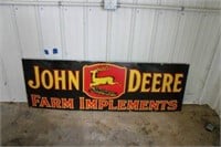 John Deere Porcelain Sign 2' x 6'--GOOD