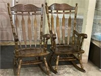 Lot of 2 Lg. Wood Rocking Chairs