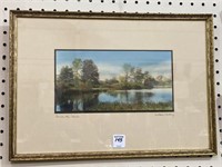 Framed Wallace Nutting Print-Across the Charles