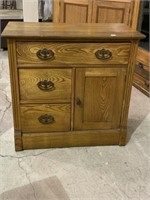 Antique Wood Commode Cabinet