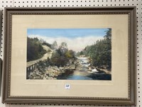 Lg. Framed Wallace Nutting Print-A Little River