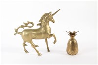 Brass Unicorn & Pineapple