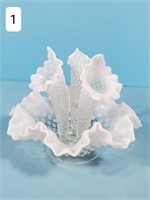 Hobnail Opalescent  7" Fluted Epergne