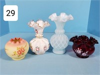 Lot of (4) Fenton Art Glass Vases
