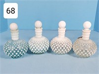 Lot of (4) Hobnail Opalescent Dresser Bottles