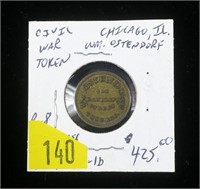 Civil War token, Wm. Ostendorf, "Good for One