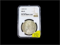 1878-S Morgan dollar, NGC slab certified MS-63