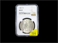 1882 Morgan dollar, NGC slab certified MS-63