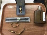Various Watches and Flask