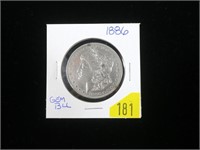 1886 Morgan dollar, gem BU