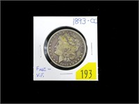 1893-CC Morgan dollar, Fine-VF, good date