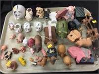 Tray: Contemporary Pig-Form Figurines