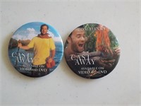 Lot of 2 Cast Away Movie Pins - Tom Hanks