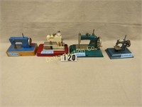 (4) CHILDREN'S PAINTED METAL SEWING MACHINES:
