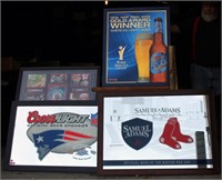 4 Large Framed Beer Posters