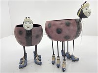 Big Planters on roller blades 9.5” &8.5” Tall