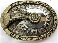 Crockett Spur Belt Buckle 4”