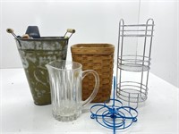 Basket, Lead Crystal Pitcher, Organizers and More