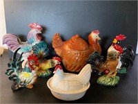 Vintage lot of chickens