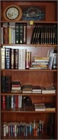 Contents of Shelf; books, coin books, clock, Civil