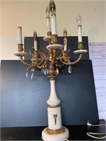 Vintage marble & gold tone candelabra