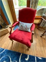 Red upholstered side chair