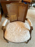 Side chair with rattan back