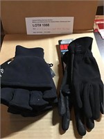 Lot of 2 HWI Black Fleece Gloves Size S/M