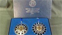 US mint Limited Edition two ornaments Set 2000