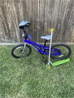Hotrock Kid's Bike, Razor Scooter, Helmet