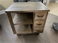 Side Table with drawers and rollers