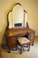 Wooden Vanity w/ Mirror