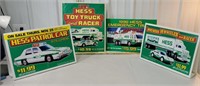 4 Hess truck store display cards/stands