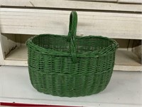 GREEN WICKER BASKET