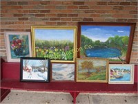 (7) ASSORTED OIL PAINTINGS: