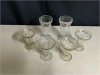 6 PARFAIT GLASSES  2 LARGE 4 SMALL