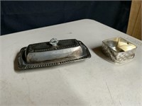 SLIVER PLATE BUTTERDISH AND BASKET