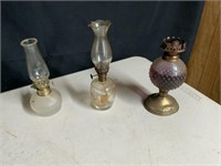 3 SMALL OIL LAMPS