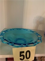 Blue Glass Bowl (Possibly Fostoria) (Rm1)