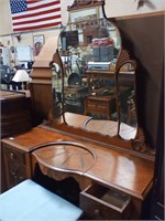 Antique vanity with stool