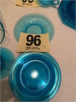(5) Blue Plates (Possibly Fostoria) (Rm2)