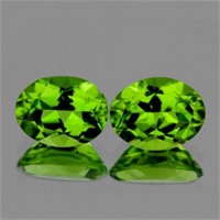 Natural AAA Green Peridot Pair{Flawless-VVS1}