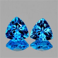 Natural AAA Swiss Blue Topaz Pair 11 MM - FL