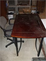 COMPUTER DESK, CHAIR, END TABLE