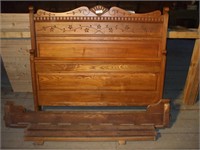 ANTIQUE TWIN HEADBOARD AND BED FRAME