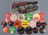McDonald's Pins & Bill Elliot License Plate