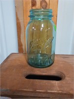 #13 blue mason quart size jar zinc lid