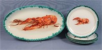 4 Lobster Plates & Platter by Imola